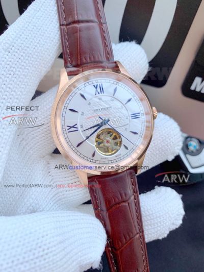 Perfect Replica Patek Philippe Classic Tourbillon White Dial Replica Watches 43mm